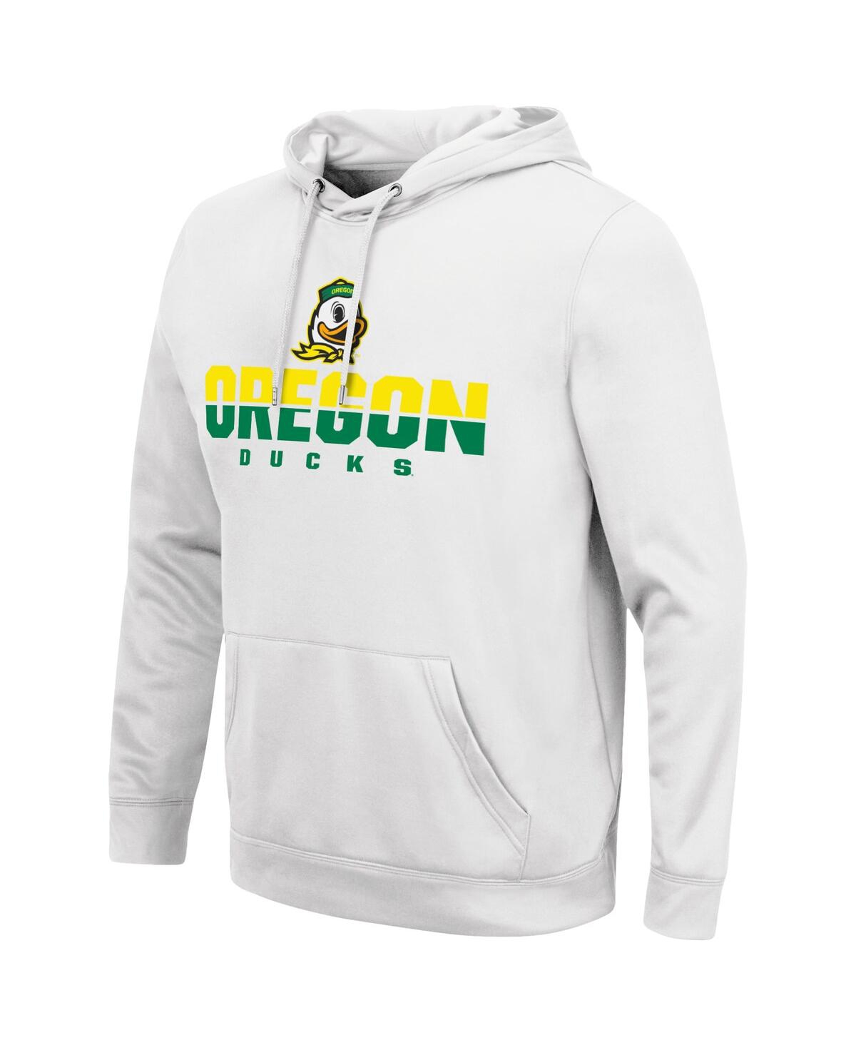 Colosseum Men's  White Oregon Ducks Lantern Pullover Hoodie In White