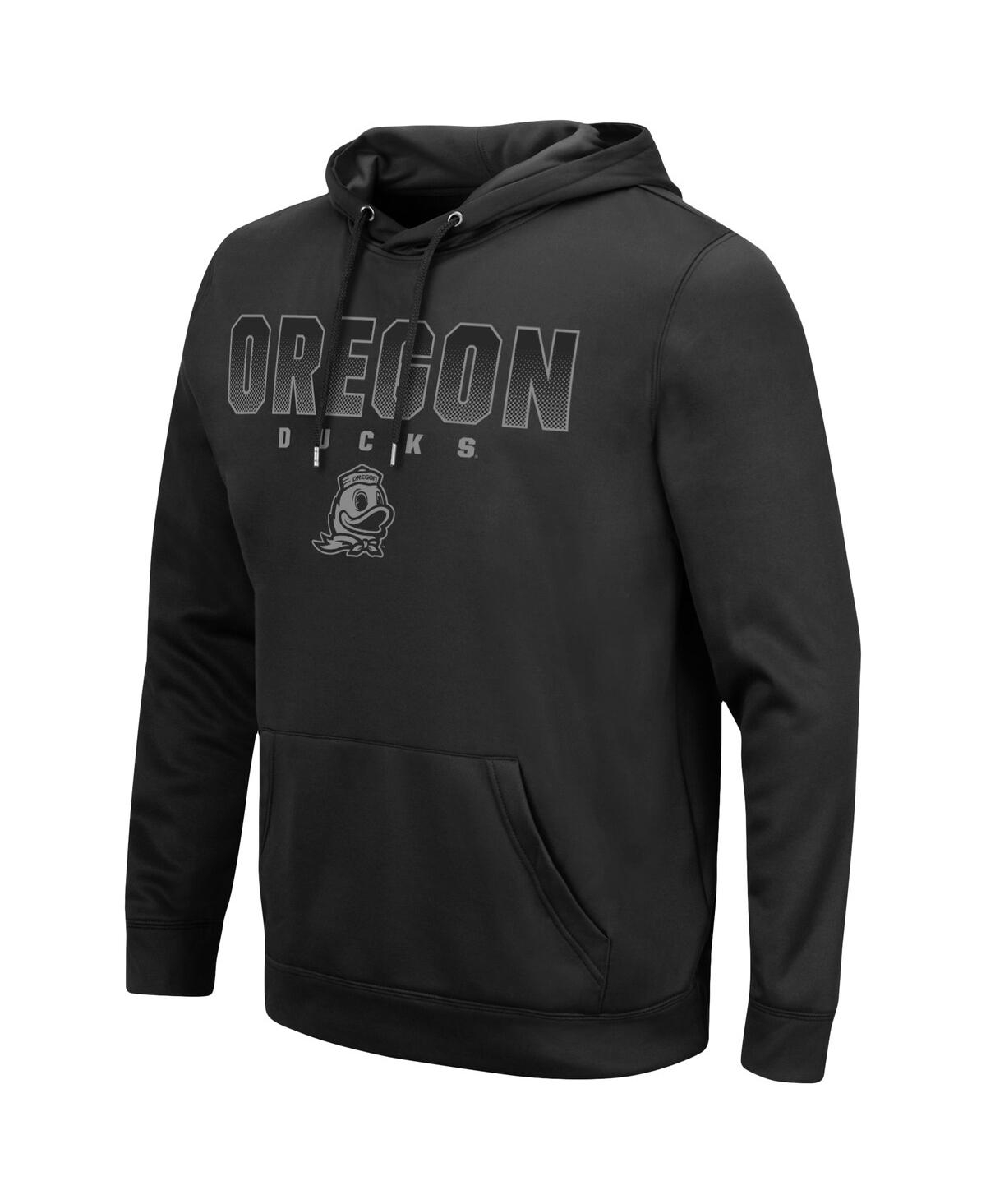 Colosseum Men's  Black Oregon Ducks Blackout 3.0 Pullover Hoodie In Black