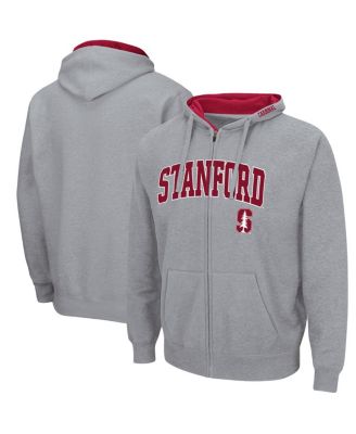 Men's Heathered Gray Stanford Cardinal Arch and Logo 3.0 Full-Zip Hoodie