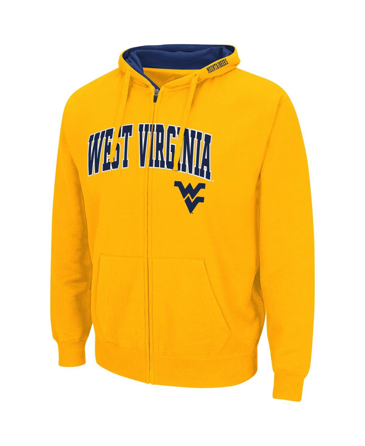 Shop Colosseum Men's  Gold West Virginia Mountaineers Arch & Logo 3.0 Full-zip Hoodie