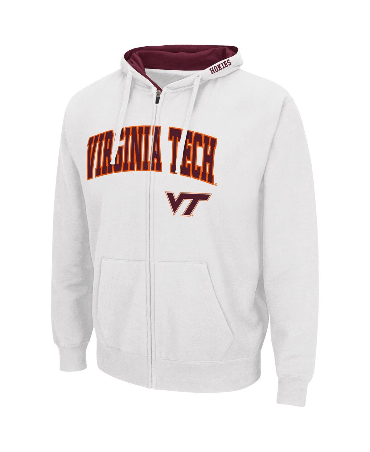 Colosseum Men's Virginia Tech Hokies Arch & Logo 3.0 Full-zip Hoodie In Charcoal
