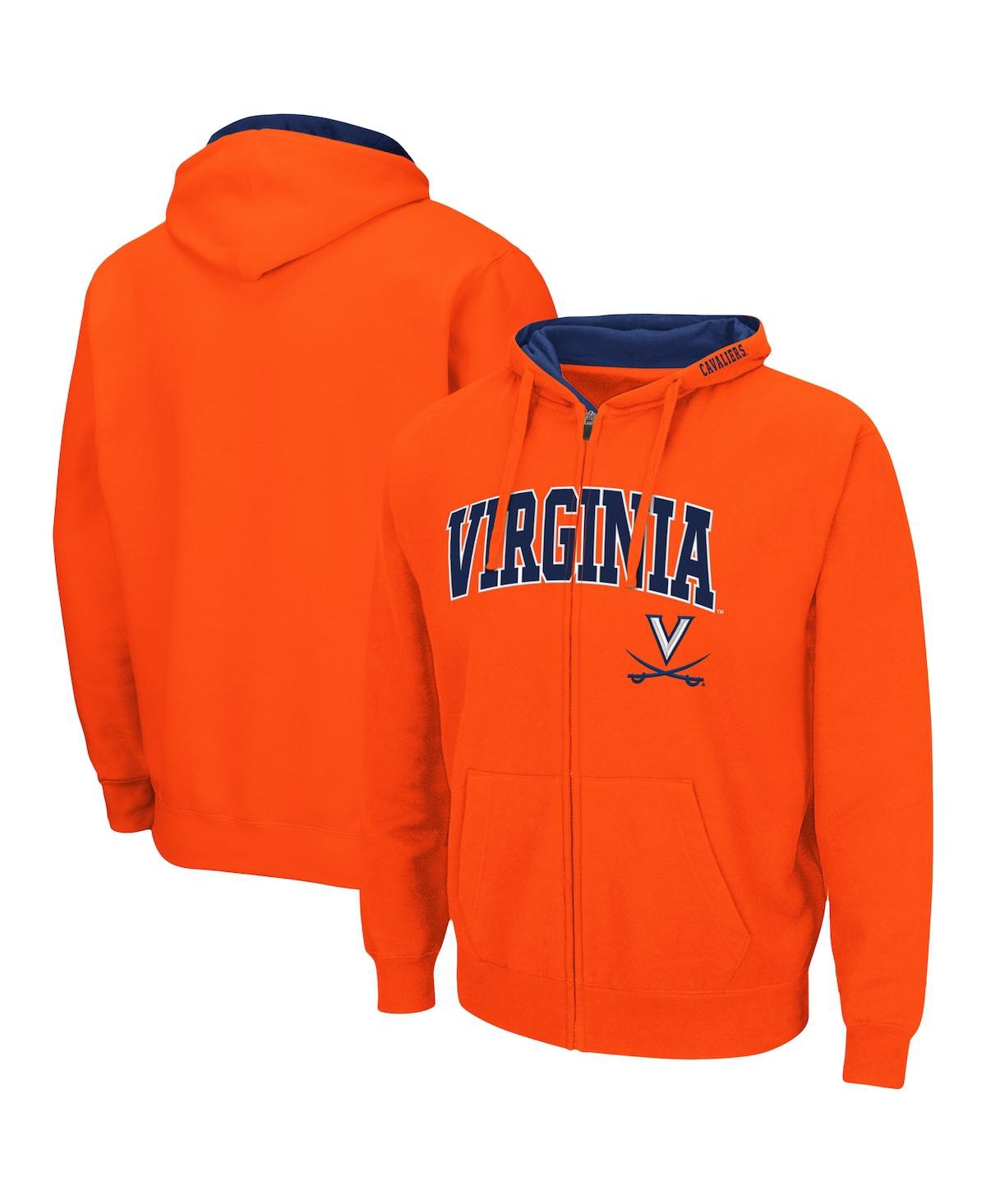 Shop Colosseum Men's  Orange Virginia Cavaliers Arch And Logo 3.0 Full-zip Hoodie