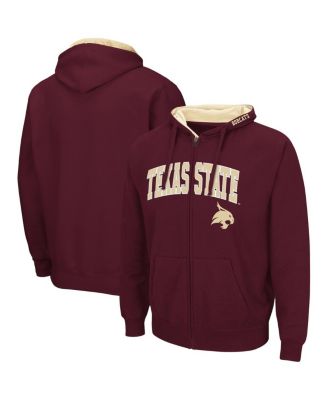Men's Maroon Texas State Bobcats Arch and Logo 3.0 Full-Zip Hoodie