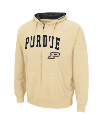 Men's Gold Purdue Boilermakers Arch and Logo 3.0 Full-Zip Hoodie
