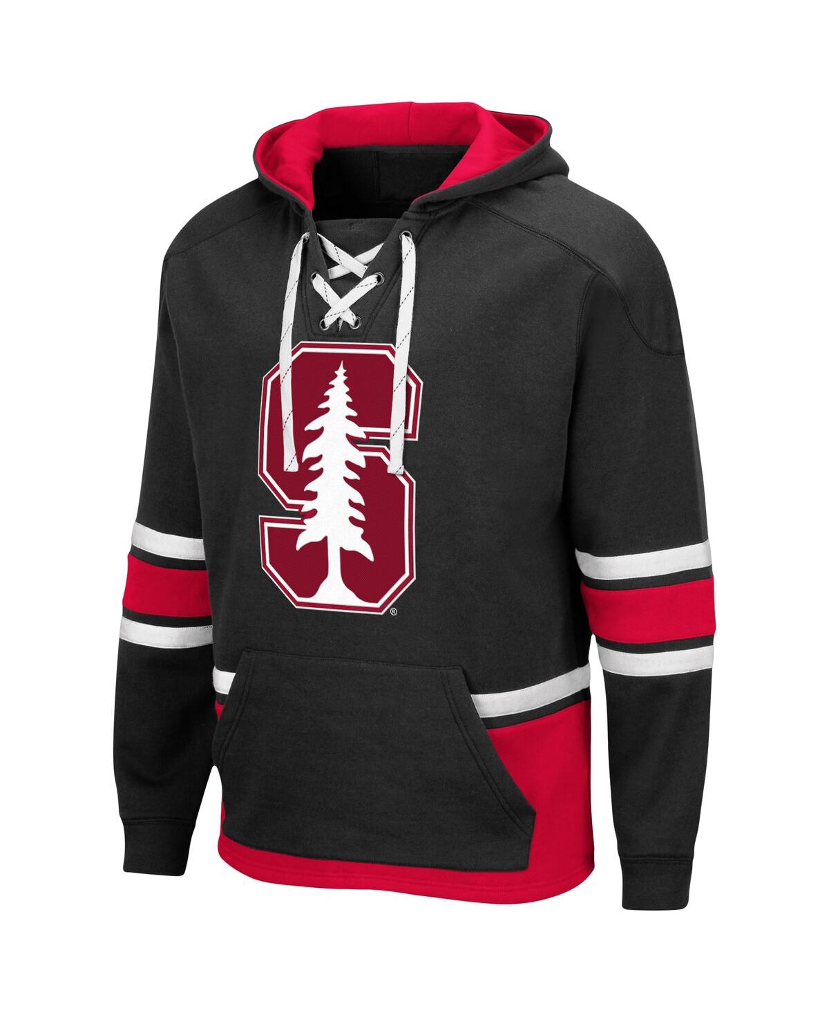 Colosseum Black Stanford Cardinal Lace Up 3.0 Pullover Hoodie In Black