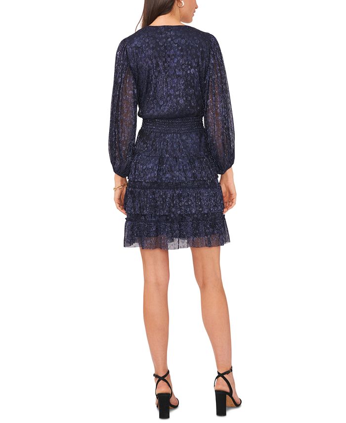 Mandy V-Neck Flounce Sleeve Tiered Dress main image 1