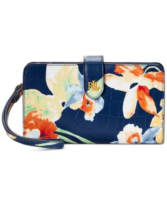 Lauren Ralph Lauren - Floral-Embossed Leather Tech Wristlet