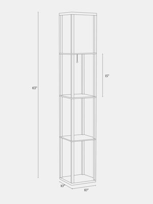 Maxwell 63" LED Shelf Column Floor Lamp with Lantern Shade