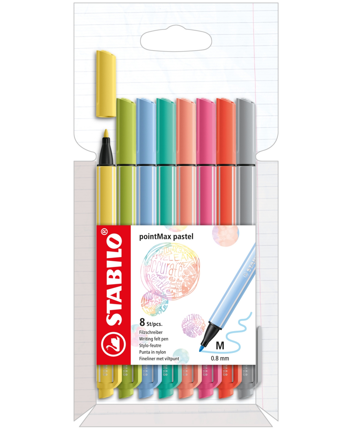 Wallet Pointmax Pens Pastel Color 8 Piece Set - Multi