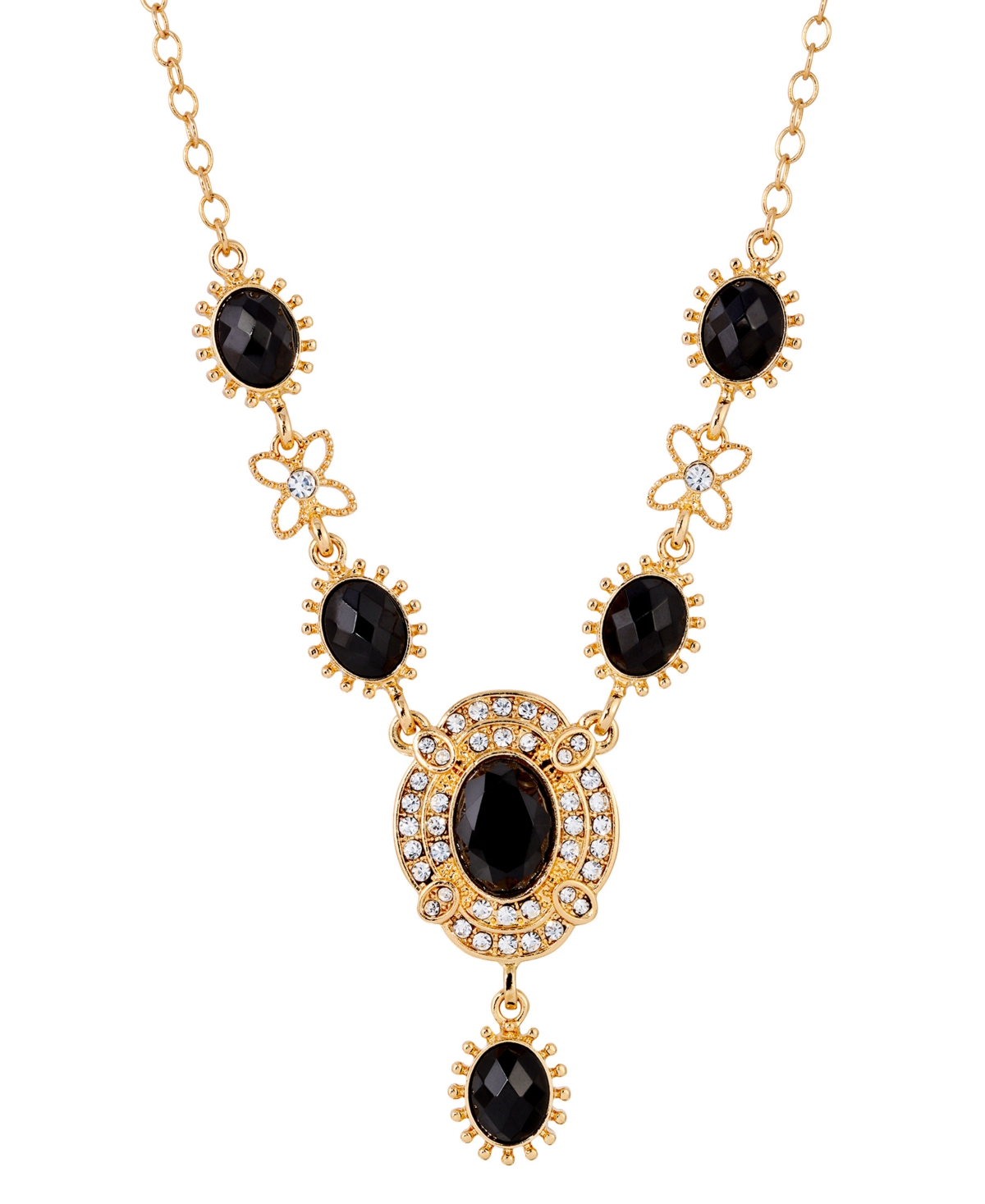 2028 Stone Collar Necklace In Black