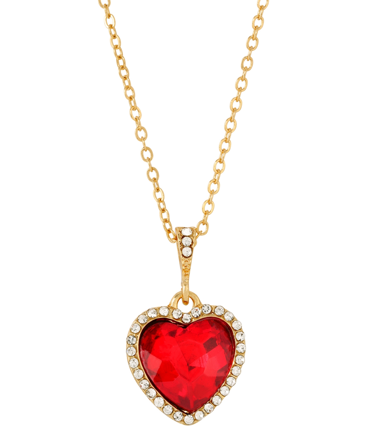 2028 Heart Pendant Necklace In Red