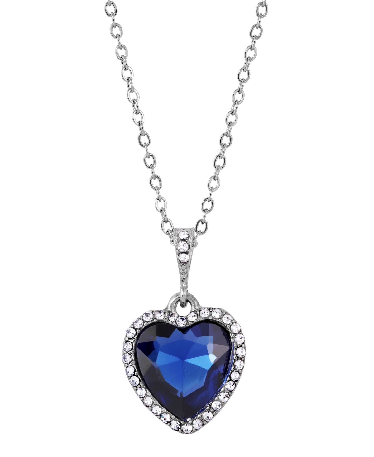 2028 Heart Pendant Necklace In Blue
