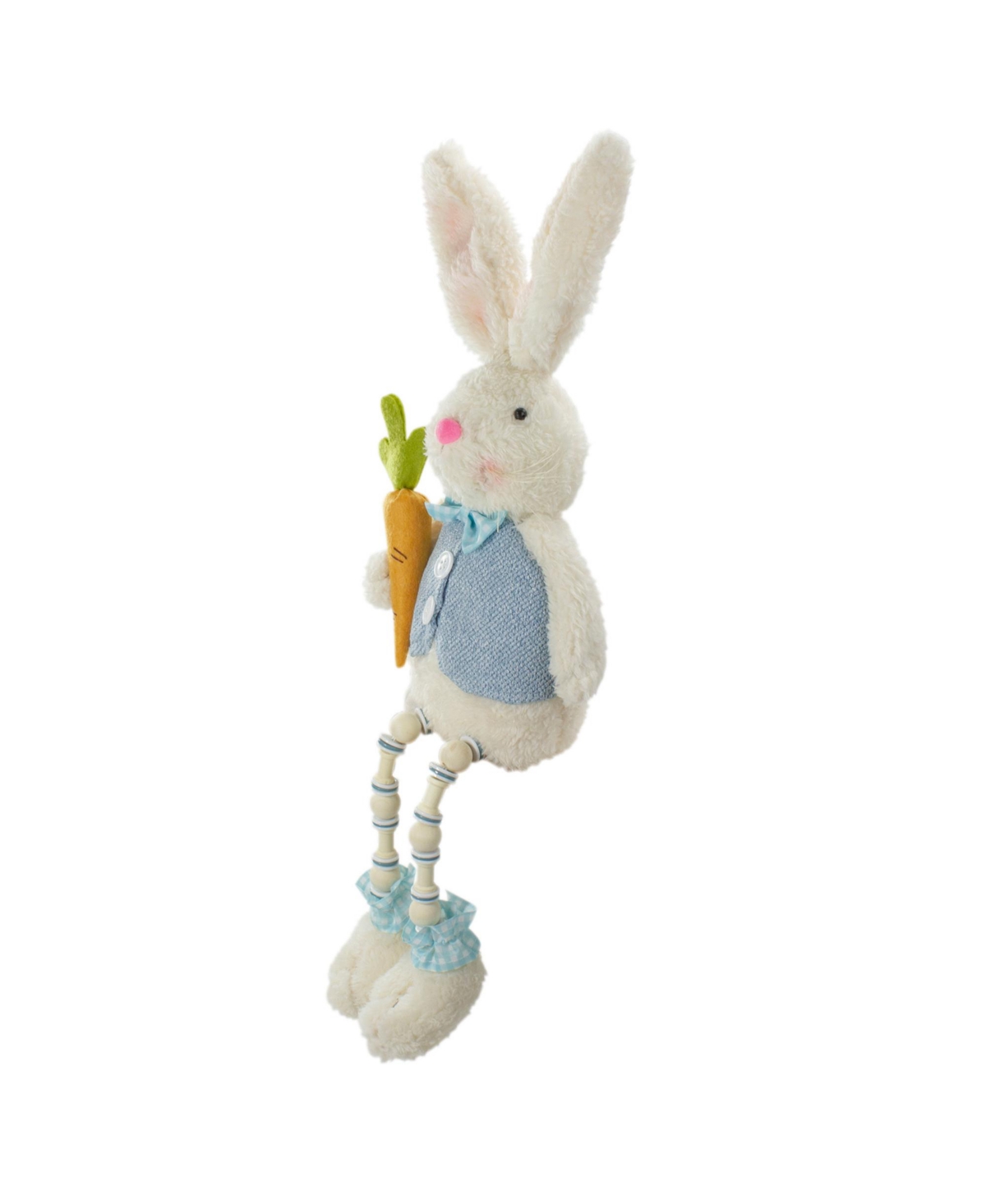 Boy Bunny Rabbit with Dangling Bead Legs Spring Figure,