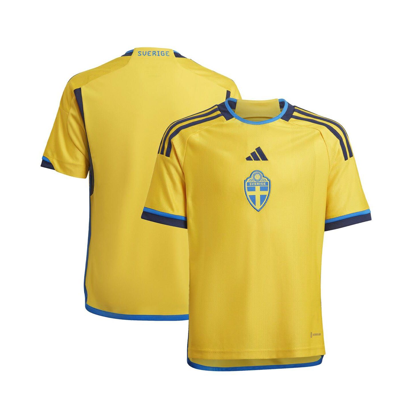Детская домашняя джерси adidas сборной Швеции 2022/23 Replica, Yellow — фото 1