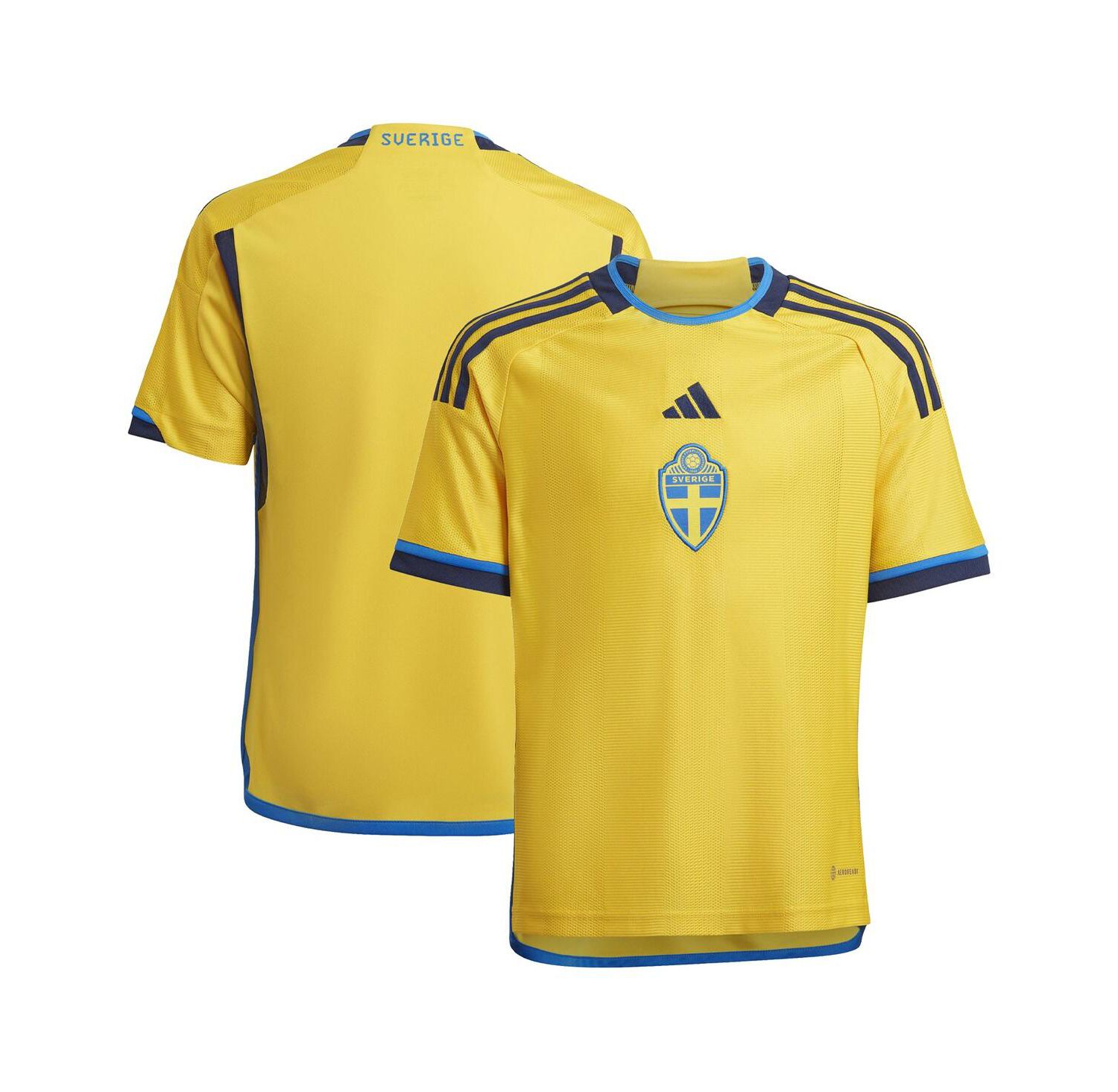 Big Boys Yellow Sweden National Team 2022/23 Home Replica Jersey