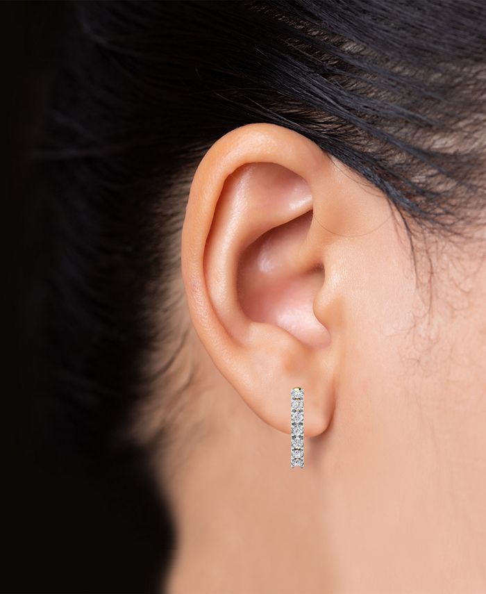 Macy's Diamond Extra Small Single Hoop Earring (1/8 ct. t.w.) in 14k