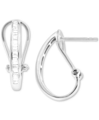 Macy's - Diamond Baguette Hoop Earrings (1/2 ct. t.w.)