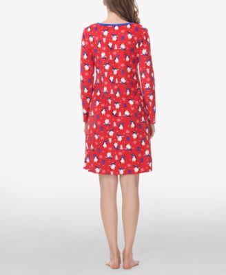 Women's Long Sleeve Henley Sleepshirt