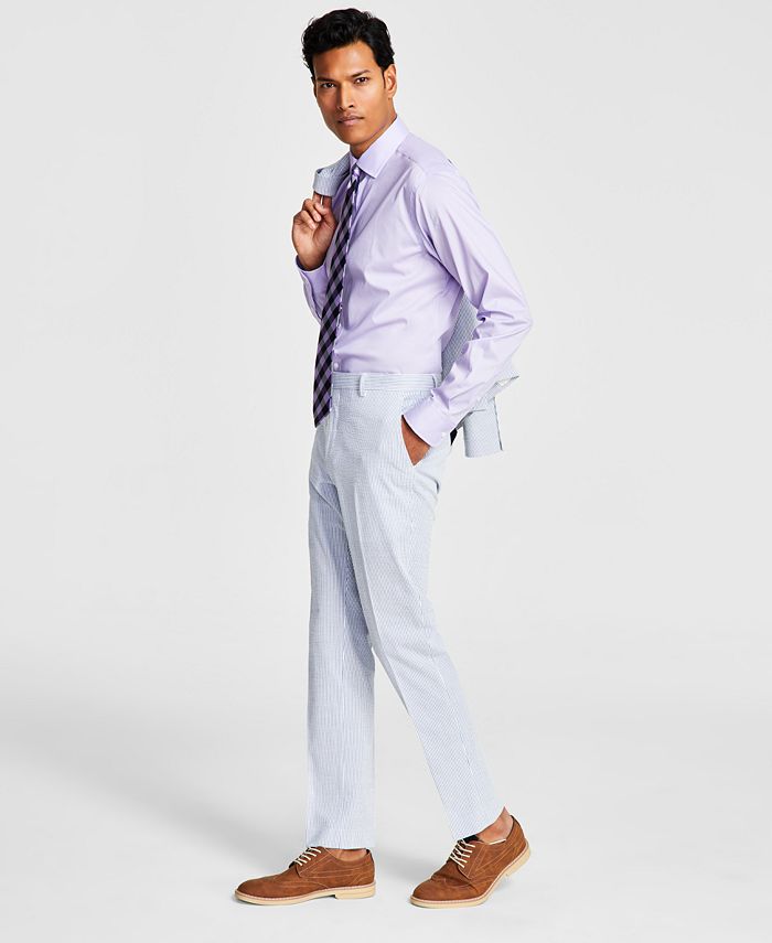Tommy Hilfiger Men's Modern-Fit THFlex Stretch Blue/White Stripe Pants - Macy's