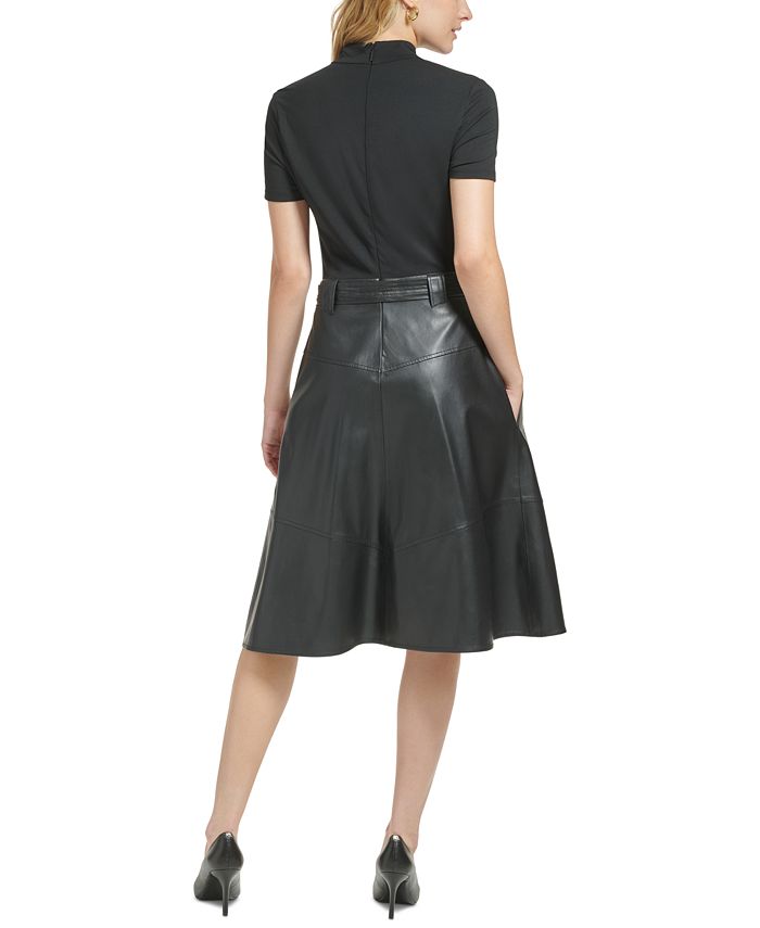 KARL LAGERFELD PARIS Women's MixedMedia Midi Dress Macy's