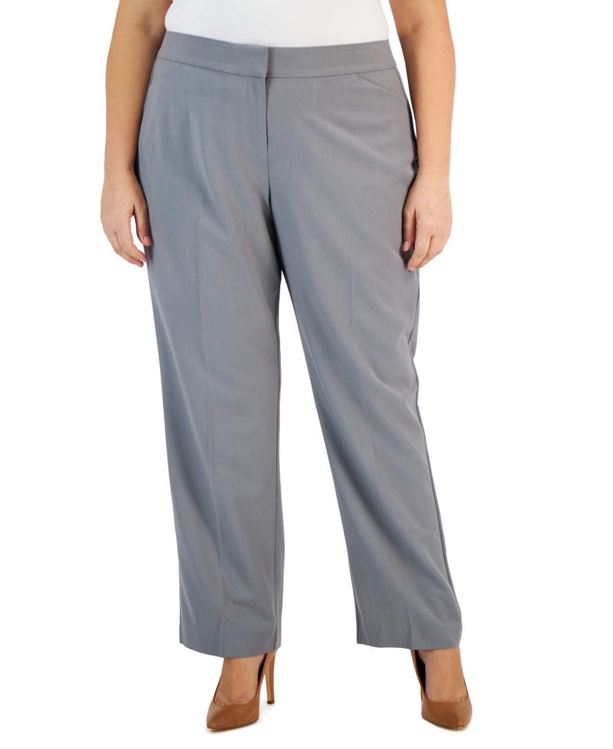 Jm Collection Plus Petite Plus Size Curvy-Fit Straight-Leg Pants