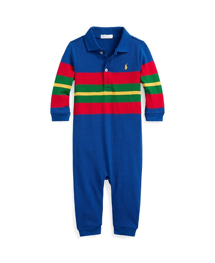 Polo Ralph Lauren Baby Boys Striped Cotton Mesh Polo Coverall Macy's