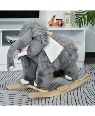 Kids Rocking Horse, Mammoth Shaped Ride on Horse with Realistic Sound