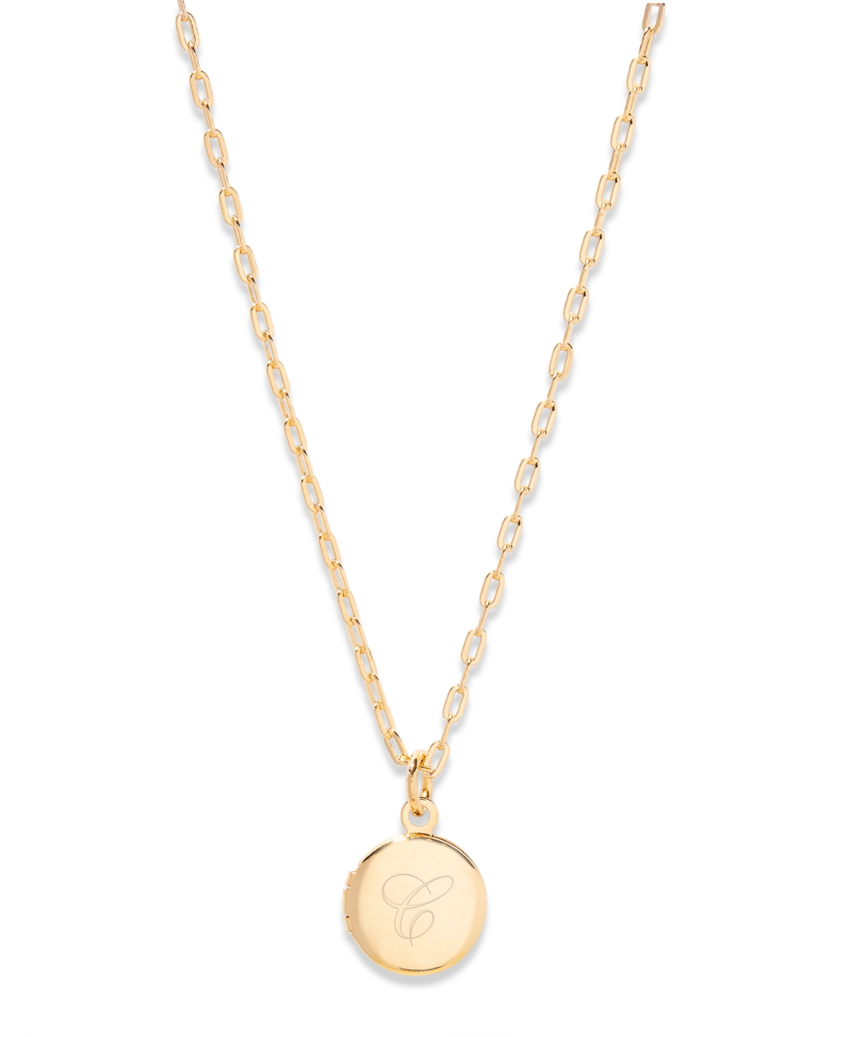 Brook & York Isla Initial Petite Locket Necklace In K Gold Plated- C