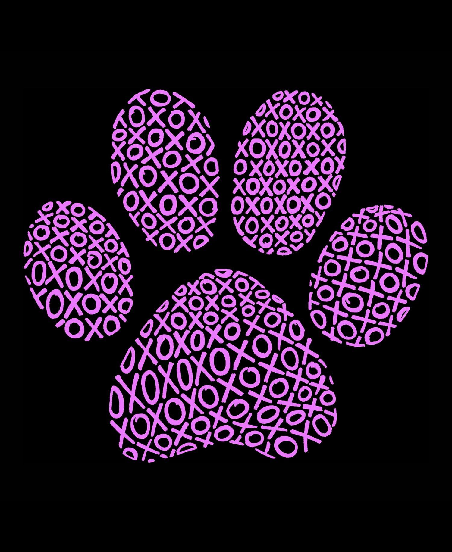 Men's XOXO Dog Paw Word Art Short Sleeve T-shirt