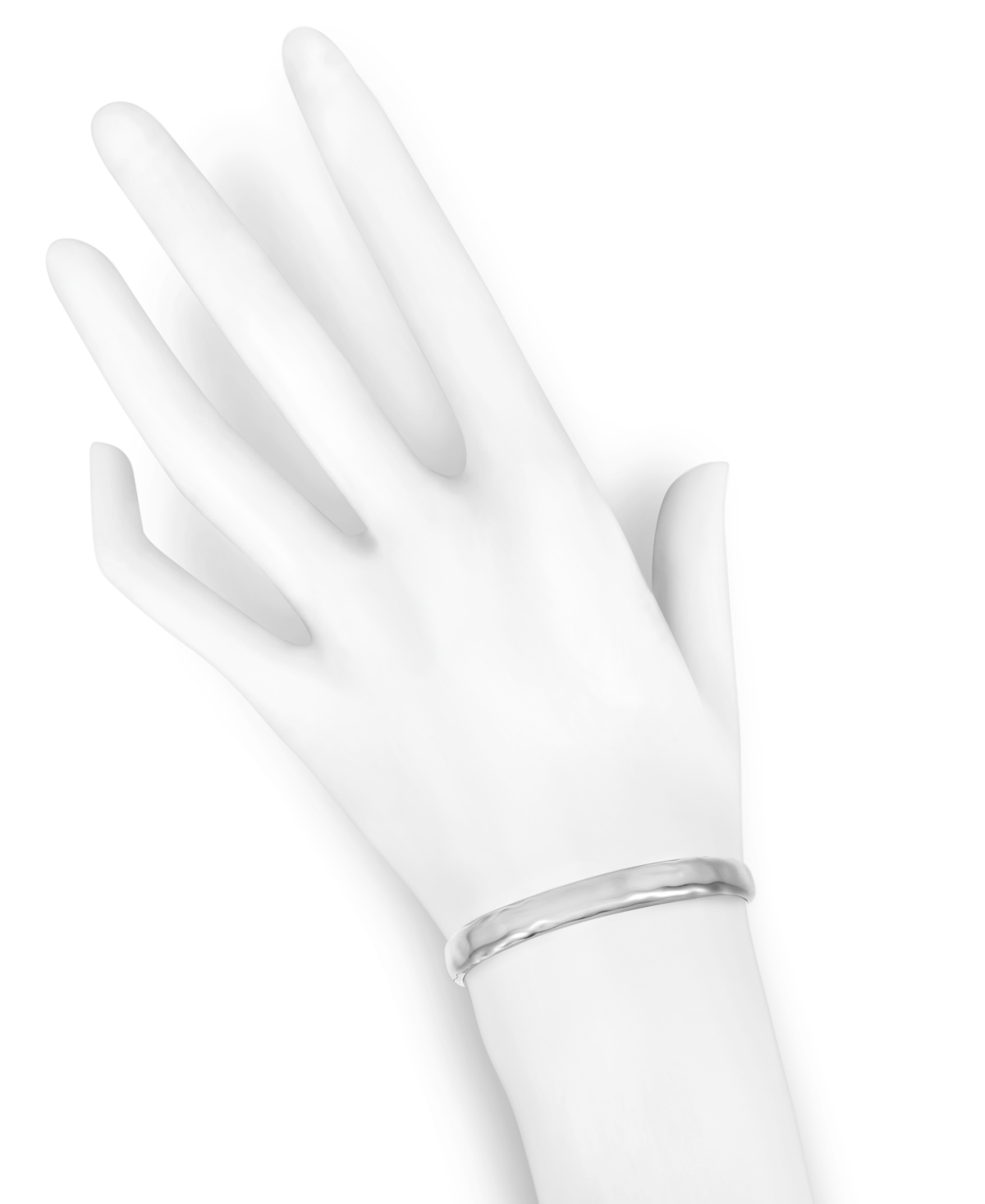 Style & Co Silver-tone Hammered Slider Bracelet, Exclusively At Macy's In Rhodium
