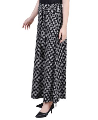 Petite Printed Maxi Skirt with Sash Waist Tie