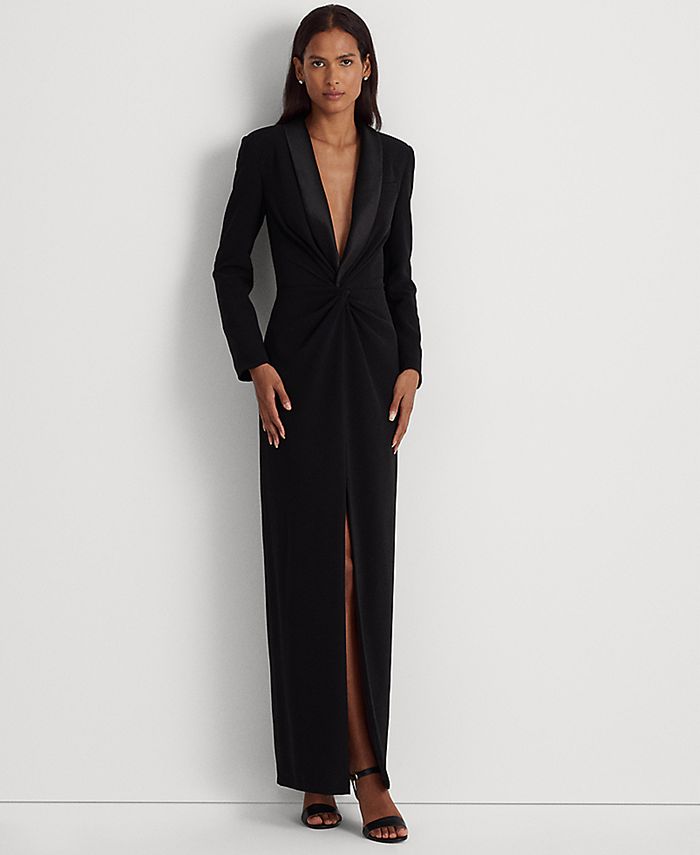 Lauren Ralph Lauren Women's Crepe Long-Sleeve Gown & Reviews - Dresses -  Women - Macy's