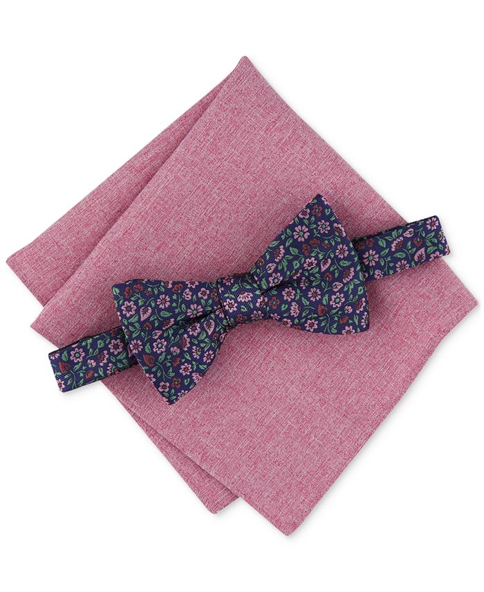 Bar III Men's Wildey Floral Bow Tie & Pocket Square Set, Created for