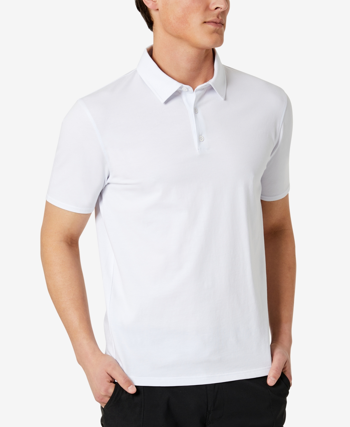 Shop Kenneth Cole Men's Performance Button Polo In White