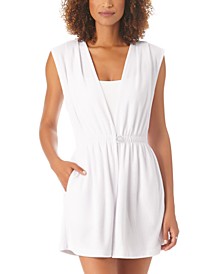 Women's Button-Front Terry Cloth Cover-Up