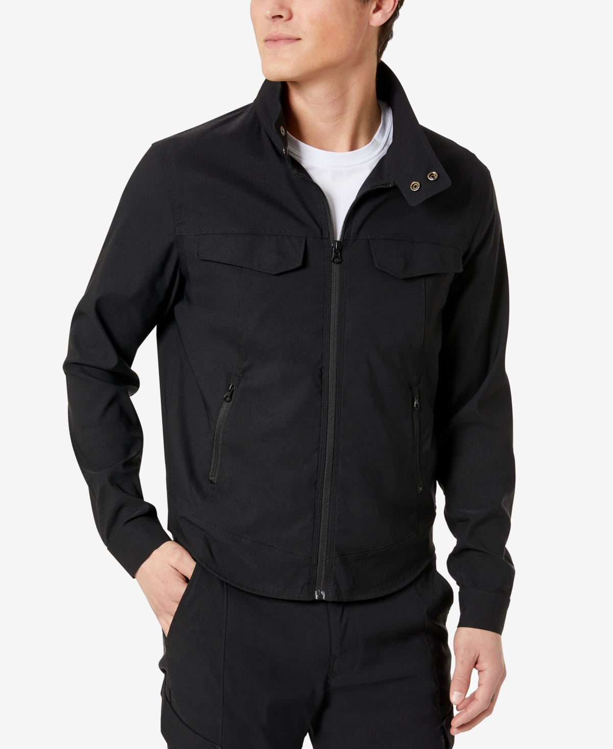 Shop Kenneth Cole Men's Utility Jacket In Black