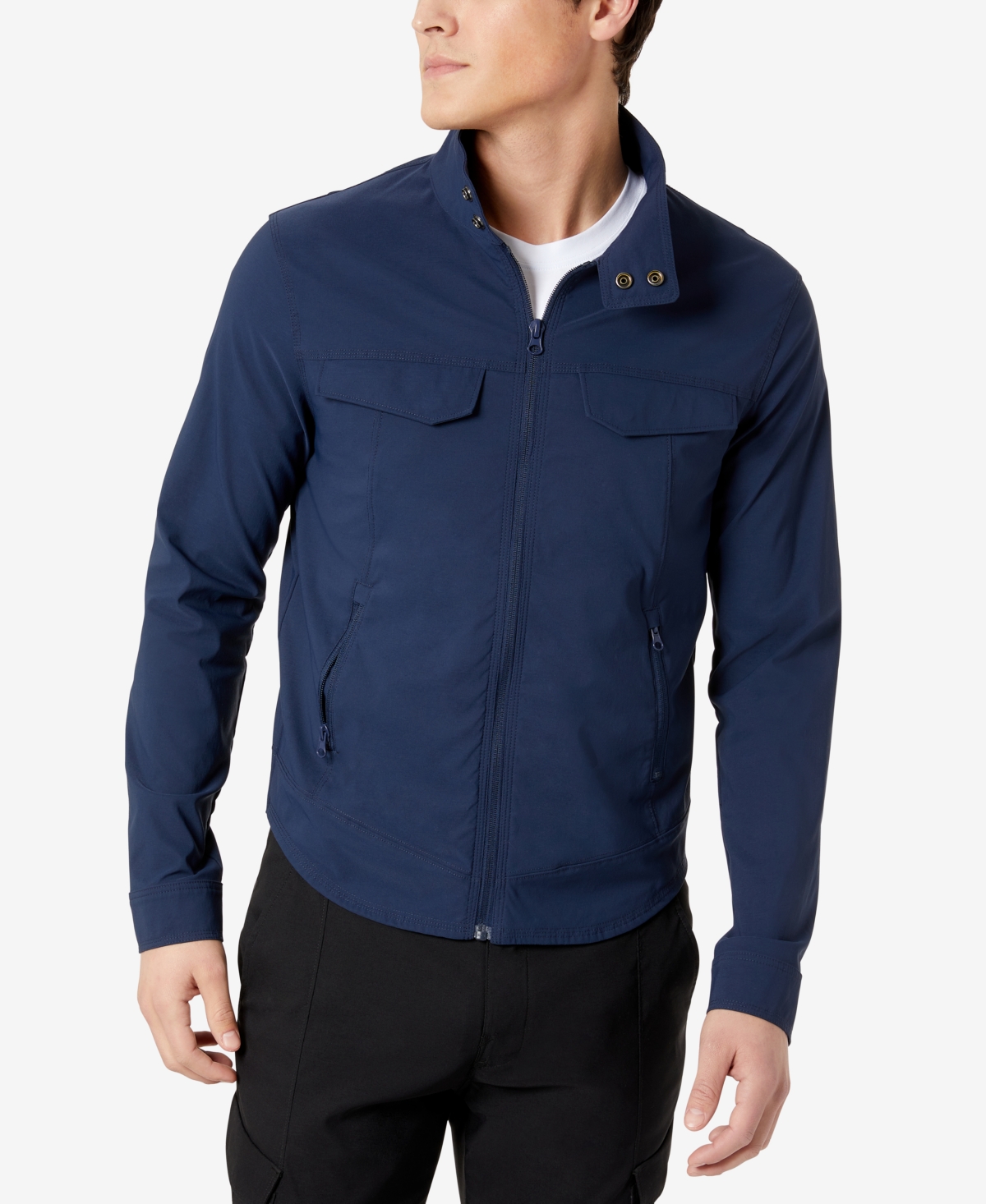 Kenneth Cole Four Pocket Utility Jacket In Navy