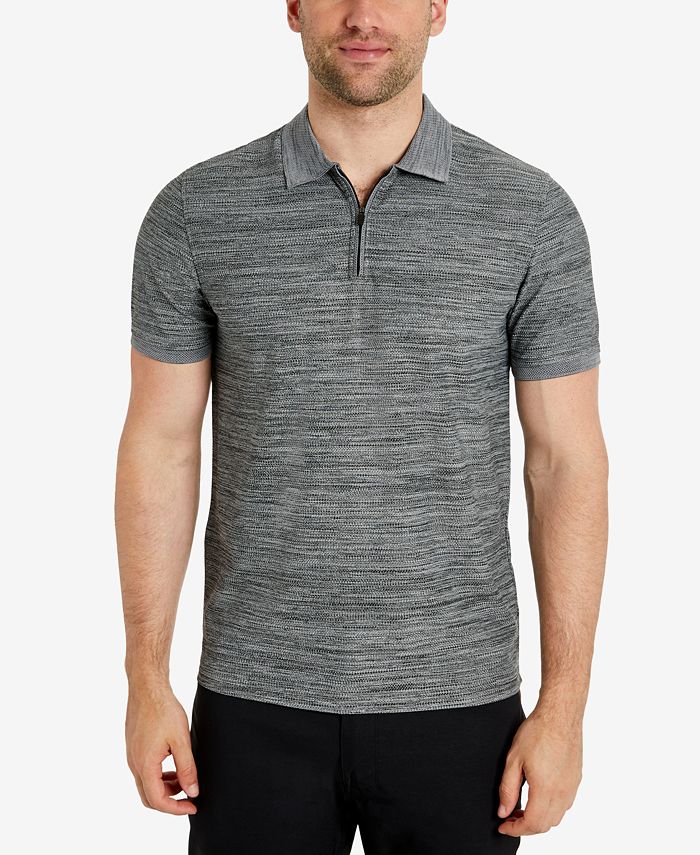 Kenneth Cole Men's Performance Knit Zip Polo - Macy's