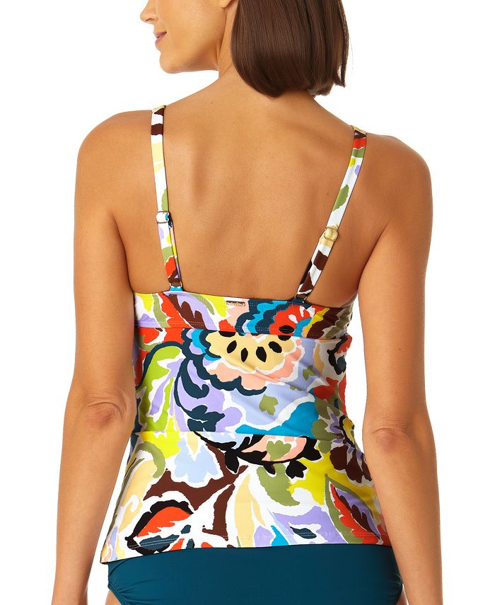 Anne Cole Women's Printed TwistFront Underwire Tankini Top Macy's