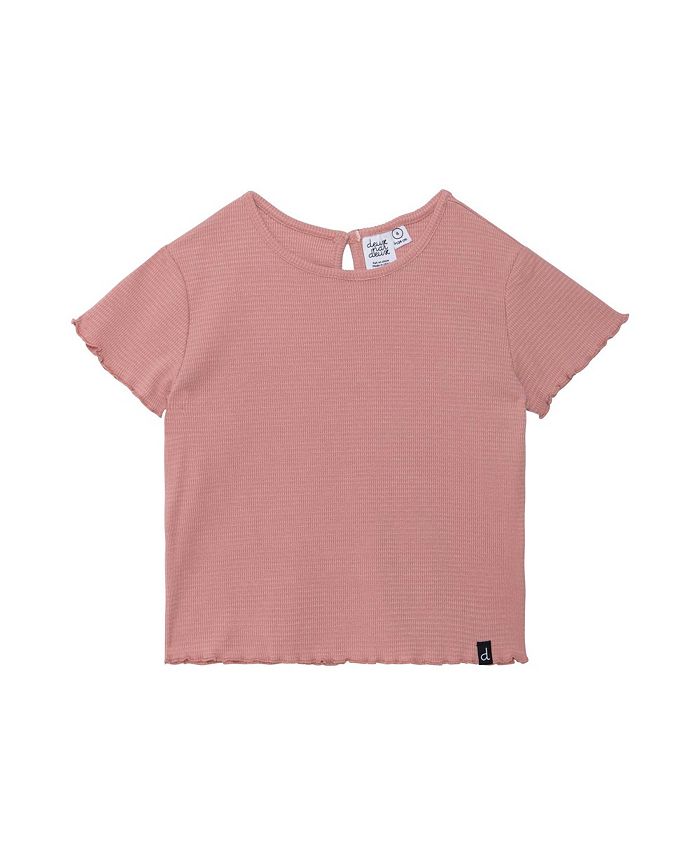 Deux par Deux Girl Waffled T-Shirt Dusty Pink - Child - Macy's