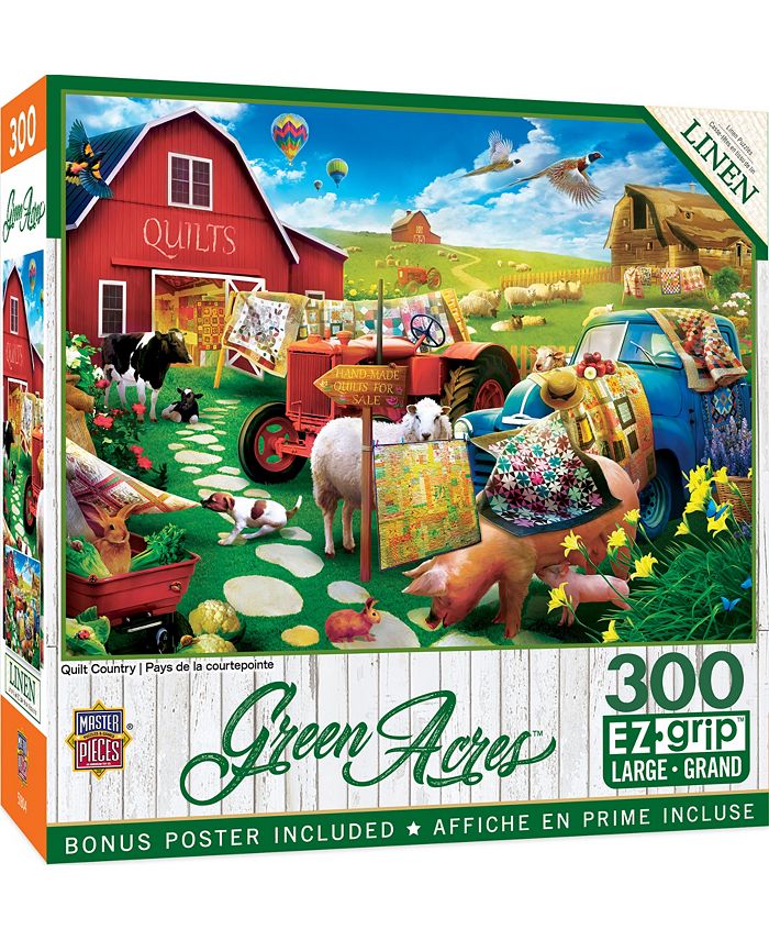 MasterPieces Puzzles Green Acres Quilt Country 300 Piece Adult Jigsaw