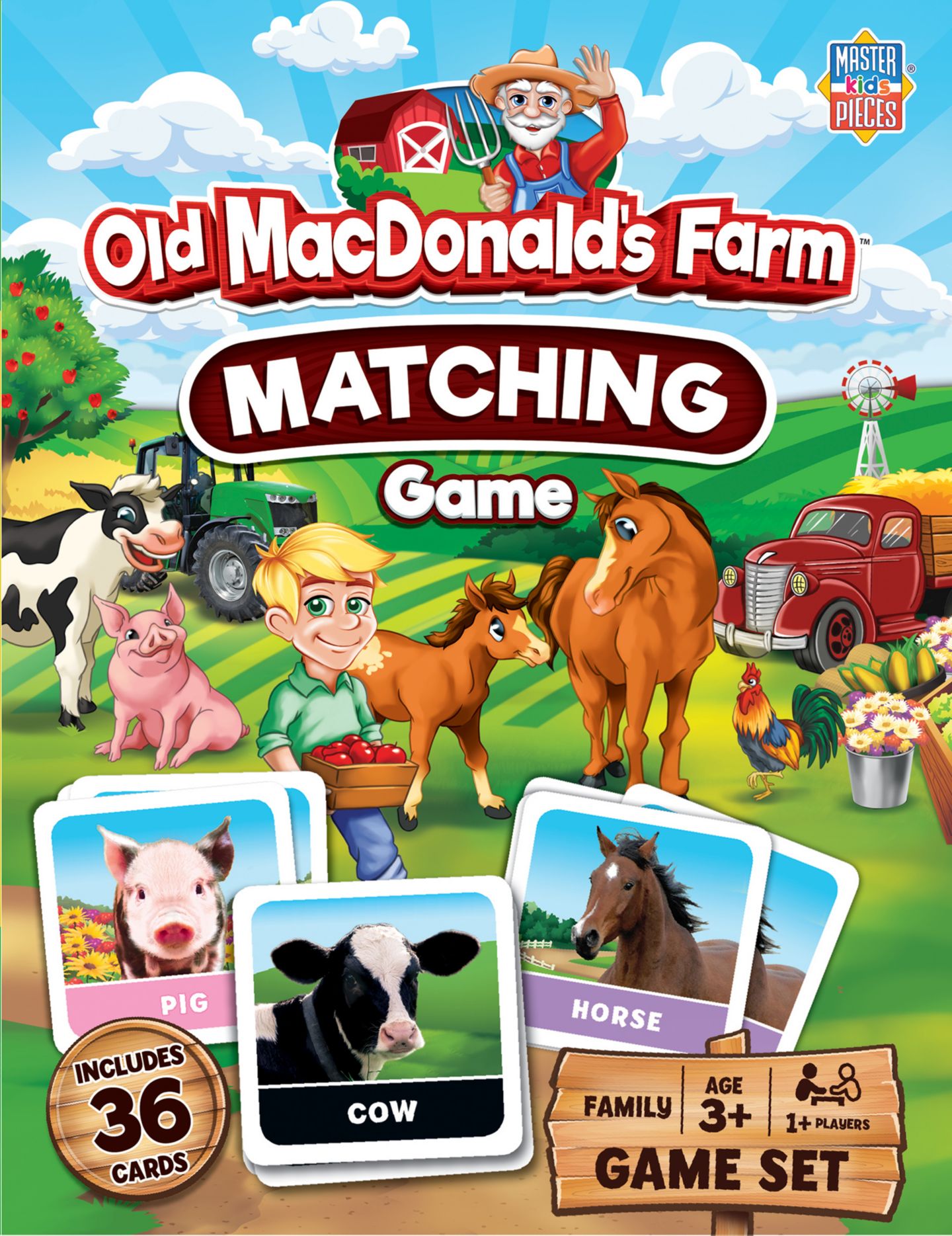 Детская игрушка MasterPieces Puzzles Old MacDonald's Farm Matching Game, Ages 3+, цвет: Разноцветный — фото 1