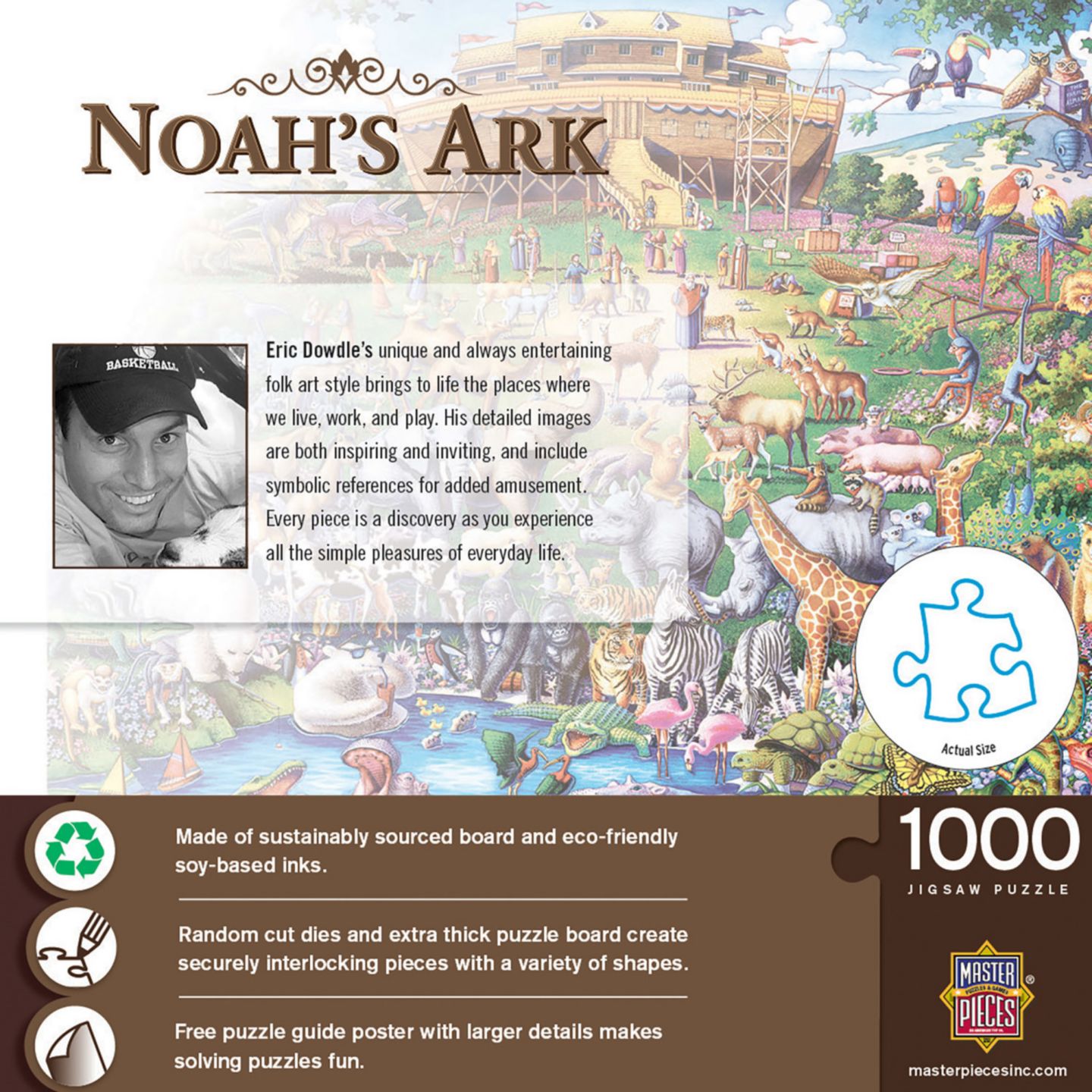 Детский пазл MasterPieces Puzzles Noah's Ark 1000-Piece Puzzle, Ages 14+, цвет: Разноцветный — фото 3