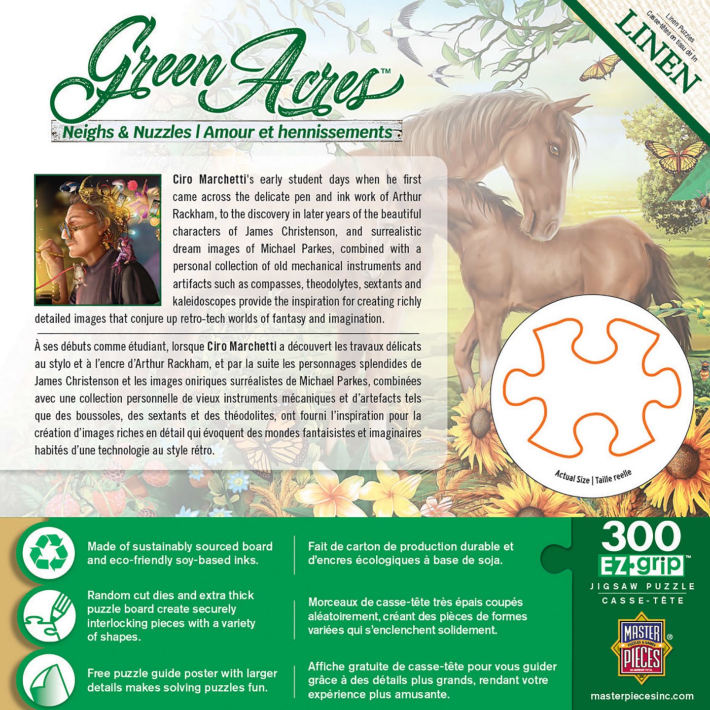 Детские игрушки Masterpieces Green Acres - Neighs & Nuzzles 300 Piece EZ Grip Puzzle, цвет: Разноцветный — фото 2