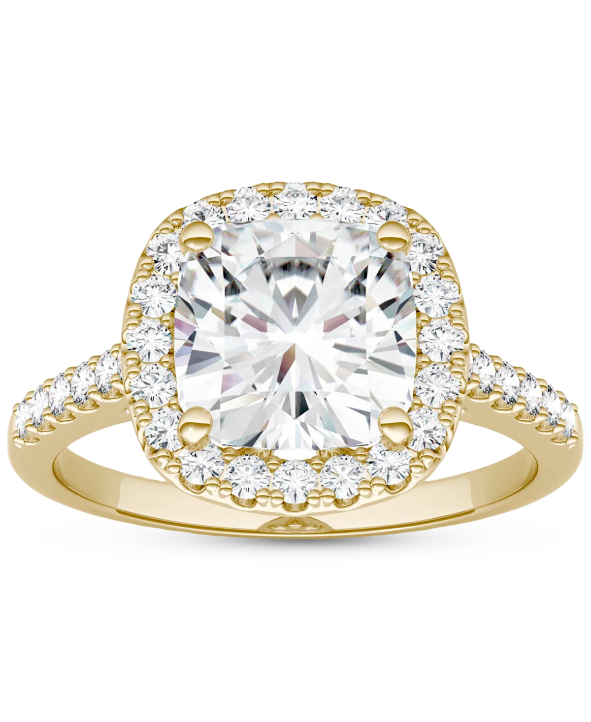 Moissanite Cushion Halo Ring (2-7/8 ct. tw. Diamond Equivalent) in 14k Gold - Gold