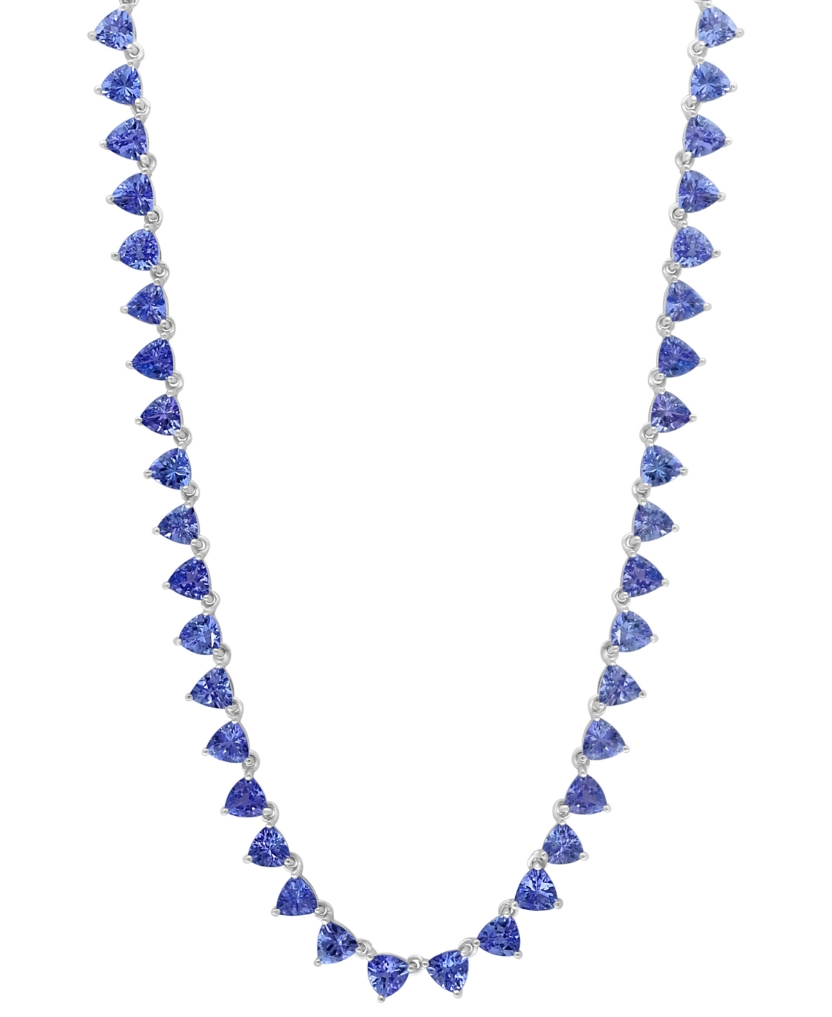 Effy Collection Effy Tanzanite Trillion 18" Collar Necklace (19-3/4 Ct. T.w.) In Sterling Silver