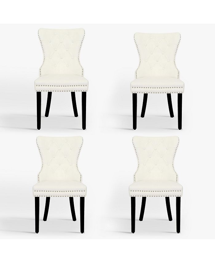 WestinTrends Velvet Upholstered Tufted Dining Chairs Set of 4