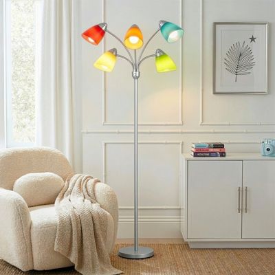 Medusa 74" LED 5-Light Floor Lamp with Interchangeable Shades