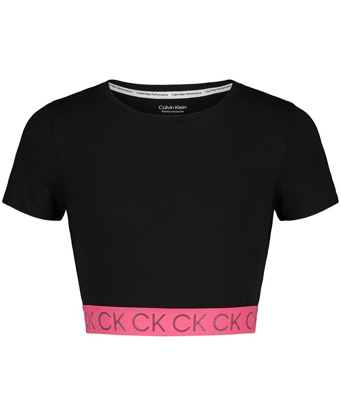Calvin Klein Big Girls Love Dolphin-Sleeve T-Shirt Charcoal Size 7