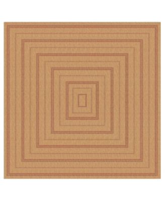 Sahara Multi Border 7'10" x 7'10" Square Outdoor Area Rug